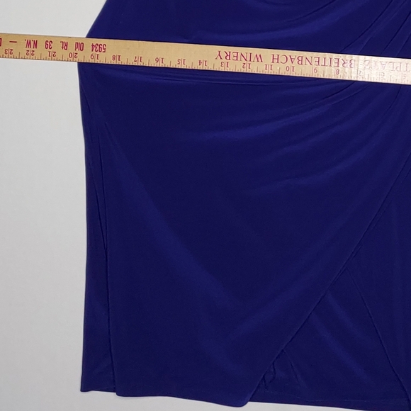Lauren Ralph Lauren Vtg Dress Women 6 Purple Stretch Empire Vneck Wiggle Stretch - Picture 6 of 11